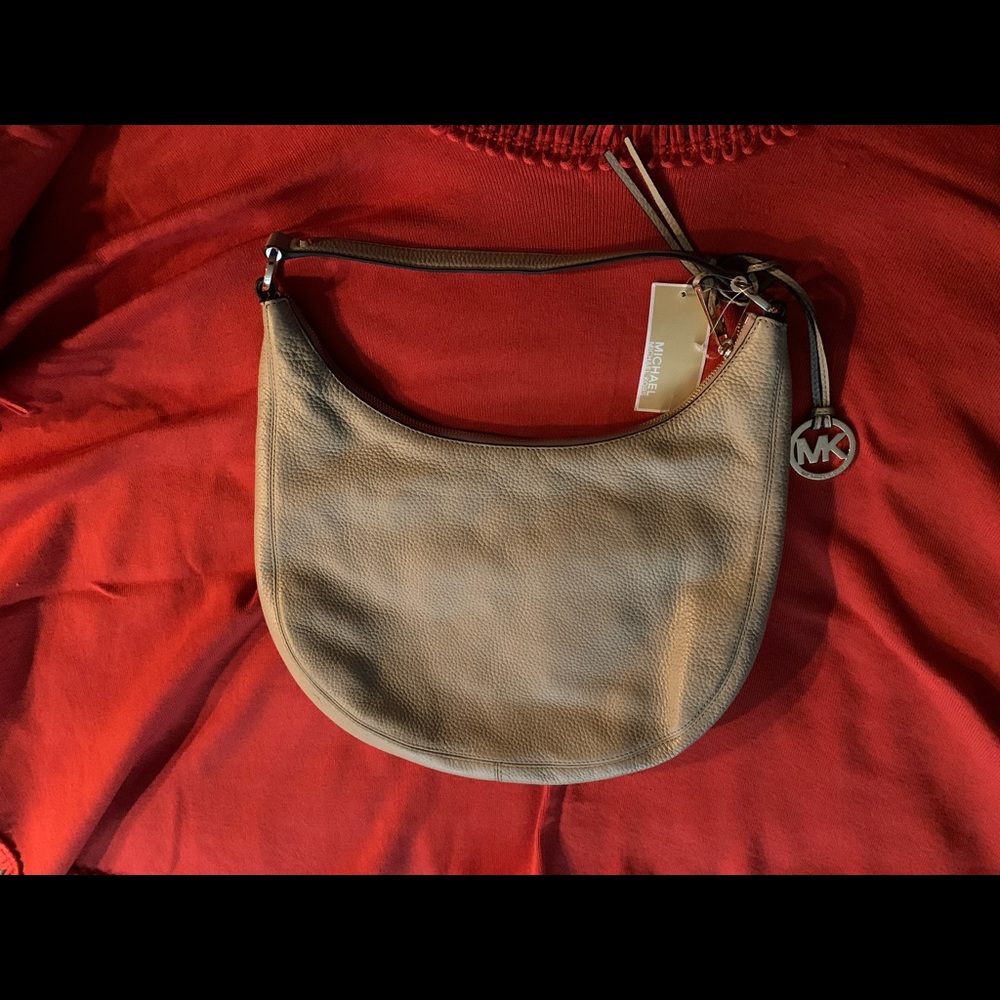 Michael Kors Mid Zip Shoulder Bag-Bisque Color